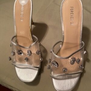 Forever 21 Silver Embellished Women's Shoes